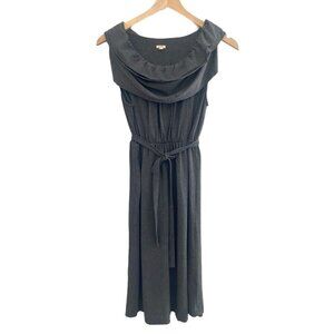 J. Crew Gray Viscose Dress With Layered Neckline Detailing Size S